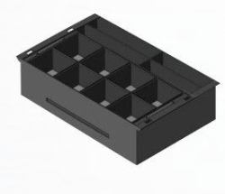apg Solutions 20466PAC cash tray ABS synthetics Black (INSERT STD2000-0409+-0411 - EURO+STERLING INSERT)