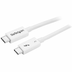 StarTech.com Thunderbolt 3 Cable - 40Gbps - 0.5m - White - Thunderbolt, USB, and DisplayPort Compatible (THUNDERBOLT 3 CABLE 0.5M - 40GBIT/S WHITE)