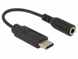 DeLOCK 65842 mobile phone cable Black 0.14 m USB C 3.5mm (Delock - lyd adapter - USB-C til stere)