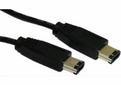 Cables Direct 1m, firewire 6 Pin 6-p Black (CDL 1m Firewire 6 Pin - 6 Pin)