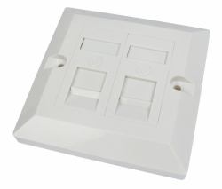 Cables Direct Single Cat6 Faceplate 2 Port outlet box White (CDL 2 Port Cat6 plate Single Gang)