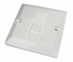Cables Direct Single Cat6 Faceplate outlet box White (CDL 1 Port Cat6 plate Single Gang)