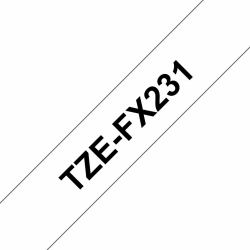Brother TZE-FX231 label-making tape Black on white TZ (TZEFX-231 - BLACK ON WHITE)