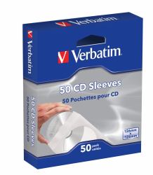 Verbatim CD Sleeves 50pk (Verbatim [49992] CD-DVD Paper Sleeves 50-Pack)