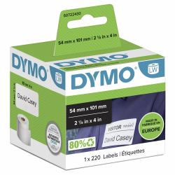 DYMO Authentic LabelWriter Large Shipping Labels/Name Badges | 54 mm x 101 mm | Self-Adhesive | Roll of 220 Easy-Peel Labels | for LabelWriter Label Makers | Made in Europe (Dymo 99014 54mm x 101mm...