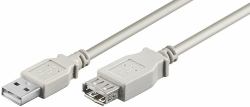 Microconnect USBAAF1 USB cable USB 2.0 1 m USB A Grey (USB2.0 Extension A-A 1m M-F - Grey, Hi-Speed cable - Max. Transmission rate : 0.48 Gbit/s - Warranty: 300M)